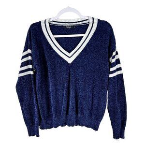 Ilishop Womens Sweater Size M V-Necj‎ Chenille Long Sleeve